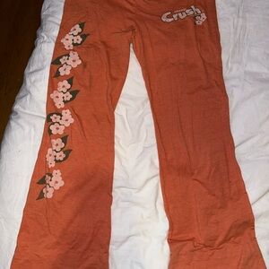 Vintage 90s Orange Crush Soda women’s  Bottoms with Floral Design